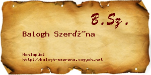 Balogh Szeréna névjegykártya