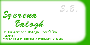 szerena balogh business card